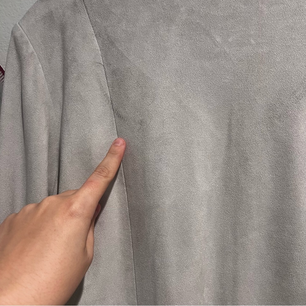 Chico’s Double Layer Suede Grey Nice Cardigan - Picture 7 of 8